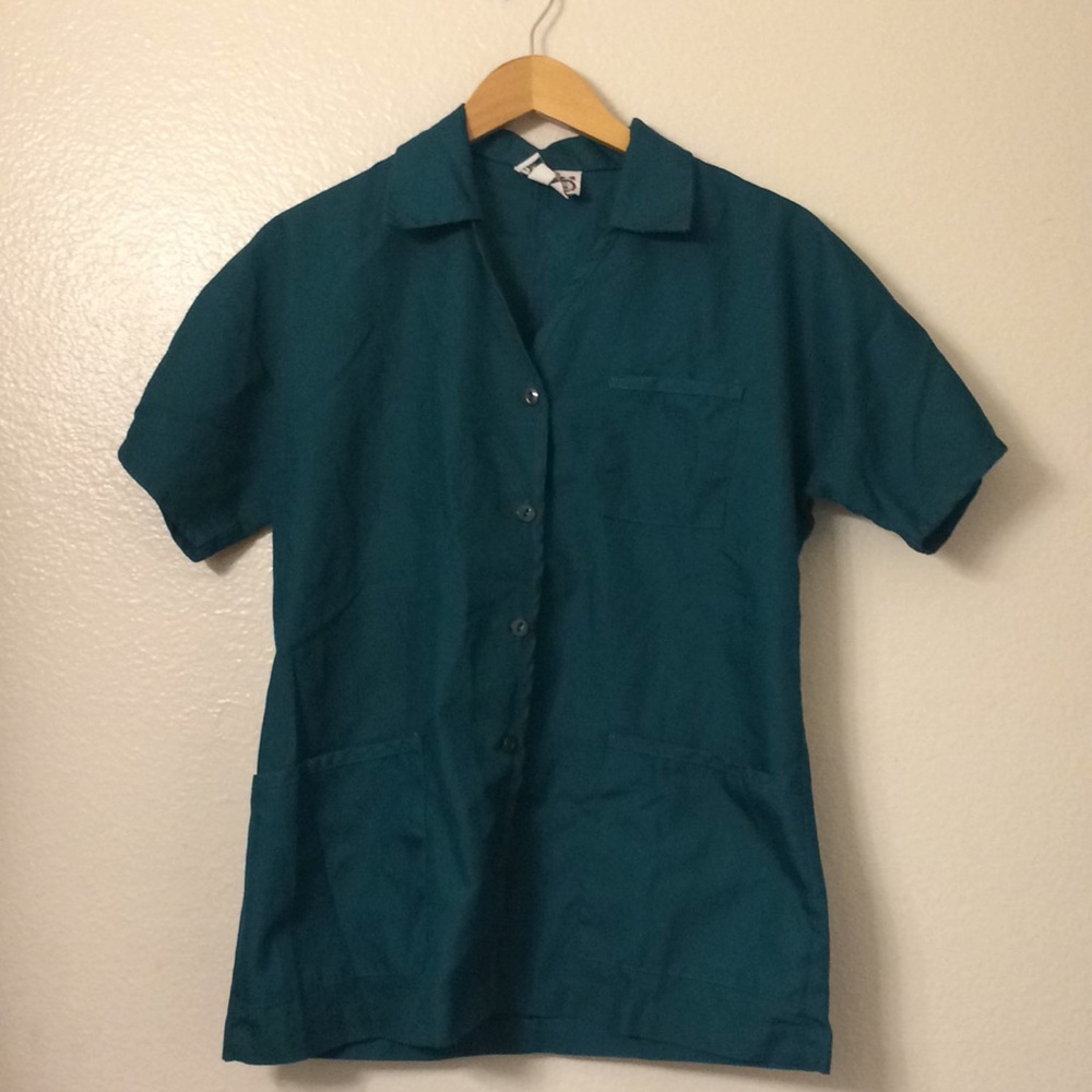 Scrub time top shirt green turquoise